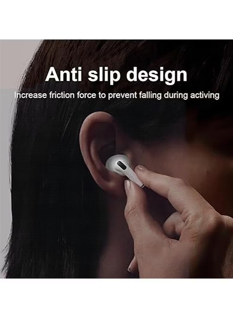 3 Pairs Cover for AirPods 4 Anti Scratches Add Grip Sport Ear Tips Compatible with AirPods 4th Generation (White，Black and Clear) - Image 5